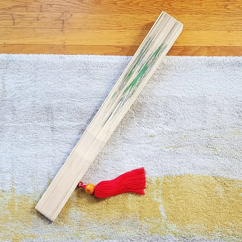 Vintage Painted Giant Wooden Fan